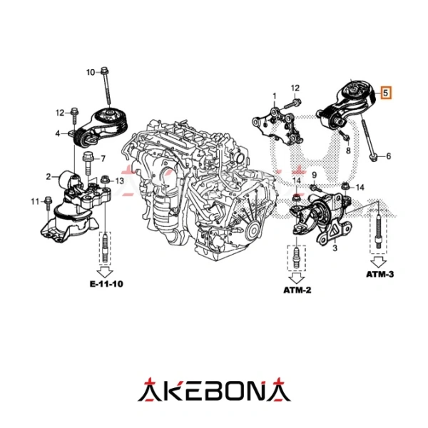 Подушка двигателя нижняя Honda StepWGN RP 50890-TAA-013