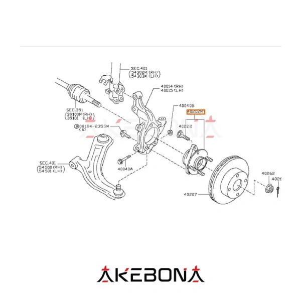 Передняя ступица Nissan NV200 40202JX30A